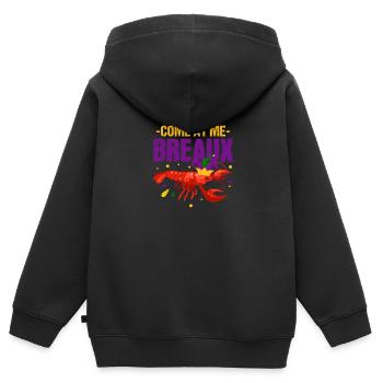 Languste - Kinder Premium Organic Zip Hoodie - Schwarz - Hinten - AI Model Kid Male (0cm)