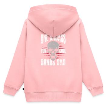 Stiefvater - Kinder Premium Organic Zip Hoodie - Rosa - Hinten - AI Model Kid Female (0cm)