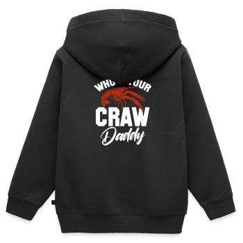 Écrevisse - Sweat Premium à capuche zippé enfant bio - noir - Dos - AI Model Kid Male (0cm)