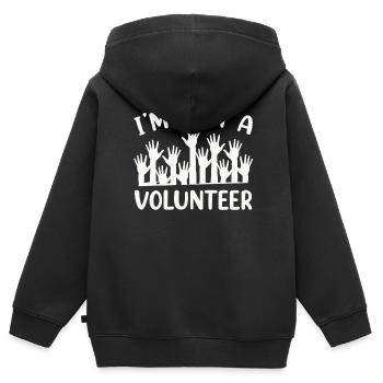 Ich Bin Nur Ein Freiwilliger Freiwillig Ehrenamt - Kinder Premium Organic Zip Hoodie - Schwarz - Hinten - AI Model Kid Male (0cm)