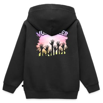 Freiwilliger Ehrenamt Ehrenamtlicher Freiwillig - Kinder Premium Organic Zip Hoodie - Schwarz - Hinten - AI Model Kid Male (0cm)
