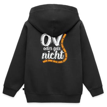 OV oder gar nicht Übersetzung Filme Sprache - Kinder Premium Organic Zip Hoodie - Schwarz - Hinten - AI Model Kid Male (0cm)