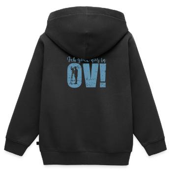 Ich gucke Filme und Serien nur in OV! - Kinder Premium Organic Zip Hoodie - Schwarz - Hinten - AI Model Kid Male (0cm)