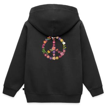 Hippie - Sweat Premium à capuche zippé enfant bio - noir - Dos - AI Model Kid Male (0cm)