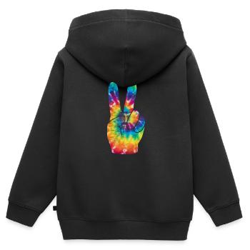 Hippie - Sweat Premium à capuche zippé enfant bio - noir - Dos - AI Model Kid Male (0cm)