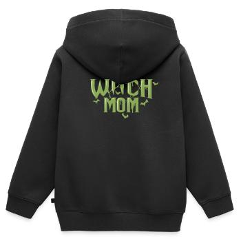 Witch Mom Halloween Holiday Custom États-Unis - Sweat Premium à capuche zippé enfant bio - noir - Dos - AI Model Kid Male (0cm)