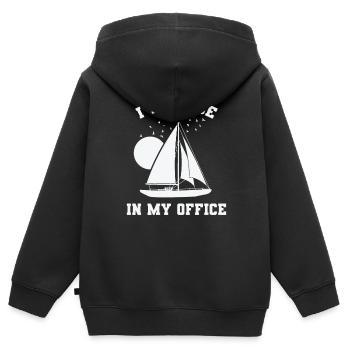 Je serai dans mon bureau Sailing Boat Sport - Sweat Premium à capuche zippé enfant bio - noir - Dos - AI Model Kid Male (0cm)