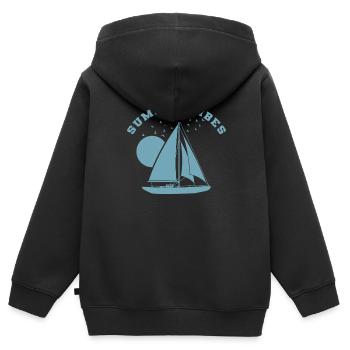 Summer Vibes Voilier Sports Nautiques - Sweat Premium à capuche zippé enfant bio - noir - Dos - AI Model Kid Male (0cm)