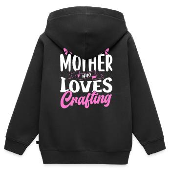 Nur Eine Mutter Die Das Basteln Liebt Bastel Mama - Kinder Premium Organic Zip Hoodie - Schwarz - Hinten - AI Model Kid Male (0cm)