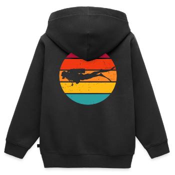 Scuba Diver Scuba Taucher Herren Scuba Tauchen - Kinder Premium Organic Zip Hoodie - Schwarz - Hinten - AI Model Kid Male (0cm)