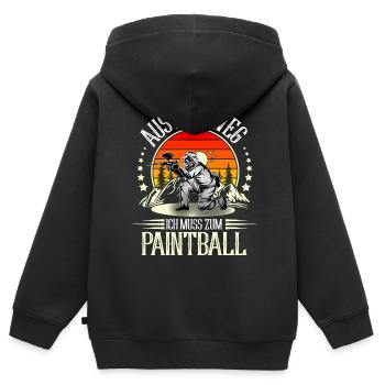 Paintball - Kinder Premium Organic Zip Hoodie - Schwarz - Hinten - AI Model Kid Male (0cm)