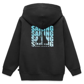 Voile Voilier Sports nautiques Hobby - Sweat Premium à capuche zippé enfant bio - noir - Dos - AI Model Kid Male (0cm)