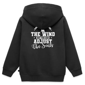 Vous ne pouvez pas contrôler le wind sailing boat - Sweat Premium à capuche zippé enfant bio - noir - Dos - AI Model Kid Male (0cm)