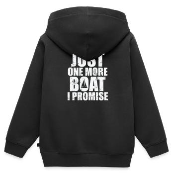 Juste un bateau de plus que je promets voilier - Sweat Premium à capuche zippé enfant bio - noir - Dos - AI Model Kid Male (0cm)