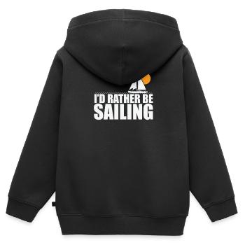 Je préfère être voilier voilier sport - Sweat Premium à capuche zippé enfant bio - noir - Dos - AI Model Kid Male (0cm)