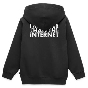 Ich Bin Älter Als Das Internet, Um Alt Zu Werden - Kinder Premium Organic Zip Hoodie - Schwarz - Hinten - AI Model Kid Male (0cm)