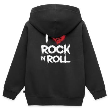 I Love Rock n Roll Musikstil Genre Gitarre - Kinder Premium Organic Zip Hoodie - Schwarz - Hinten - AI Model Kid Male (0cm)