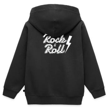 Rock & Roll Musikstil Genre Gitarre Rockband - Kinder Premium Organic Zip Hoodie - Schwarz - Hinten - AI Model Kid Male (0cm)