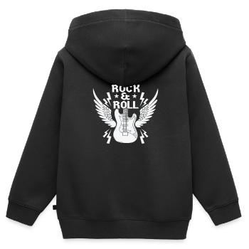 Rock n Roll Musikstil Genre Gitarre Rockband - Kinder Premium Organic Zip Hoodie - Schwarz - Hinten - AI Model Kid Male (0cm)