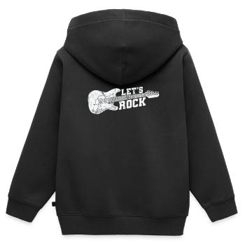 Let’s Rock Musikstil Genre Gitarre Rockband - Kinder Premium Organic Zip Hoodie - Schwarz - Hinten - AI Model Kid Male (0cm)