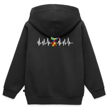 Autismus Geschenk Autist Asperger ADHS Autism - Kinder Premium Organic Zip Hoodie - Schwarz - Hinten - AI Model Kid Male (0cm)