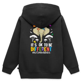 Autismus Geschenk Autist Asperger ADHS Autism - Kinder Premium Organic Zip Hoodie - Schwarz - Hinten - AI Model Kid Male (0cm)