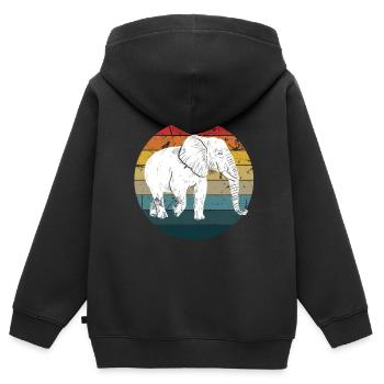 Elefant - Kinder Premium Organic Zip Hoodie - Schwarz - Hinten - AI Model Kid Male (0cm)