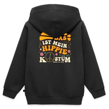 Hippie Peace Groovy Flowerpower Boho Woodstock - Kinder Premium Organic Zip Hoodie - Schwarz - Hinten - AI Model Kid Male (0cm)