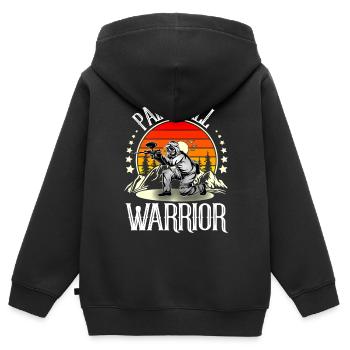 Paintball - Kinder Premium Organic Zip Hoodie - Schwarz - Hinten - AI Model Kid Male (0cm)