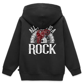 Motocross - Kids Premium Organic Zip-up Hoodie - black - Back - AI Model Kid Male (0cm)