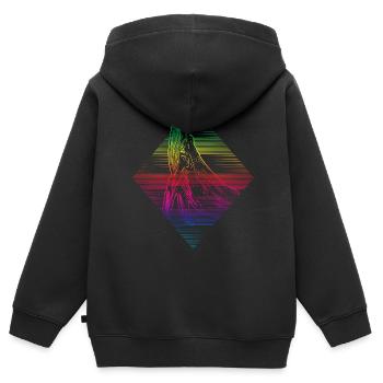 Baleine à bosse - Sweat Premium à capuche zippé enfant bio - noir - Dos - AI Model Kid Male (0cm)