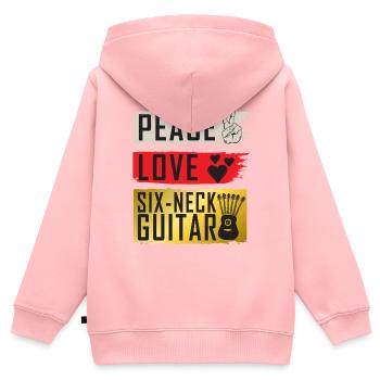 Six-Neck Guitar Musical Instrument - Kinder Premium Organic Zip Hoodie - Rosa - Hinten - AI Model Kid Female (0cm)