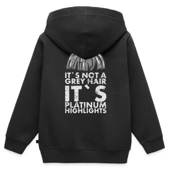 It's not gray hair, it's platinum for - Kids Premium Organic Zip-up Hoodie - black - Back - AI Model Kid Male (0cm)