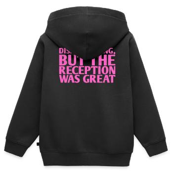 Enttäuschend, Aber Der Empfang War Für Die Braut - Kinder Premium Organic Zip Hoodie - Schwarz - Hinten - AI Model Kid Male (0cm)