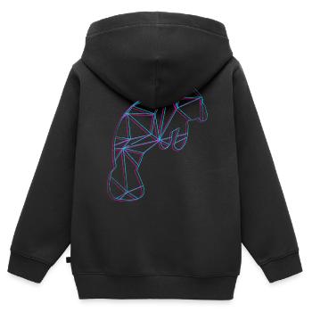 Lamantin polygonal - Sweat Premium à capuche zippé enfant bio - noir - Dos - AI Model Kid Male (0cm)