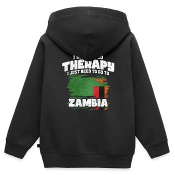 Sambia - Kinder Premium Organic Zip Hoodie - Schwarz - Hinten - AI Model Kid Male (0cm)