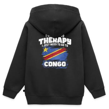 Congo - Sweat Premium à capuche zippé enfant bio - noir - Dos - AI Model Kid Male (0cm)