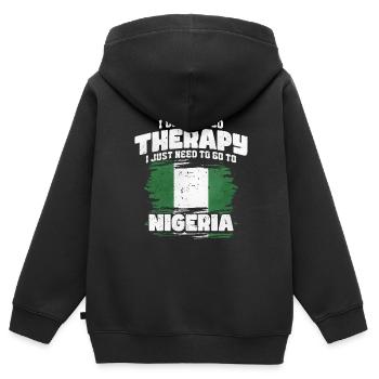 Nigeria - Kinder Premium Organic Zip Hoodie - Schwarz - Hinten - AI Model Kid Male (0cm)