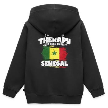 Sénégal - Sweat Premium à capuche zippé enfant bio - noir - Dos - AI Model Kid Male (0cm)