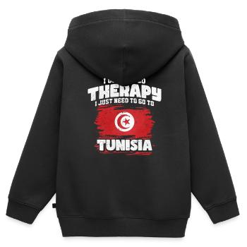 Tunesien - Kinder Premium Organic Zip Hoodie - Schwarz - Hinten - AI Model Kid Male (0cm)