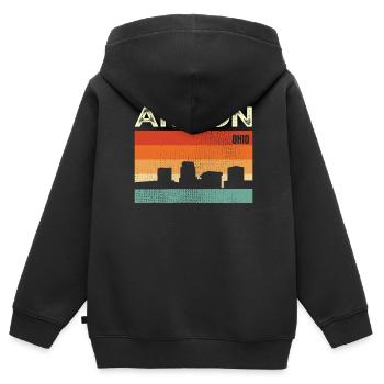 Akron - Kids Premium Organic Zip-up Hoodie - black - Back - AI Model Kid Male (0cm)