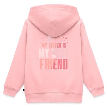Meine Schwester Ist Mein Bester Freund Schwestern - Kinder Premium Organic Zip Hoodie - Rosa - Hinten - AI Model Kid Female (0cm)