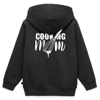 Cuisiner Maman Cuisiner Cuisiner Cuisiner Mère - Sweat Premium à capuche zippé enfant bio - noir - Dos - AI Model Kid Male (0cm)