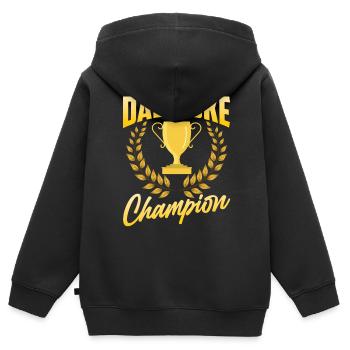 Papa Blague Papa Blagues Père - Sweat Premium à capuche zippé enfant bio - noir - Dos - AI Model Kid Male (0cm)