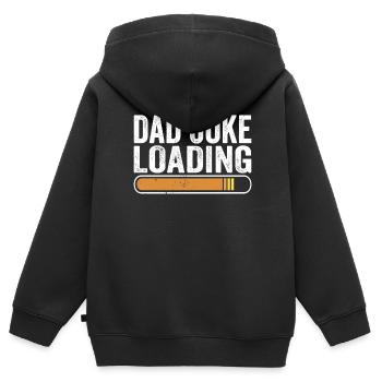Papa Blague Papa Blagues Père - Sweat Premium à capuche zippé enfant bio - noir - Dos - AI Model Kid Male (0cm)
