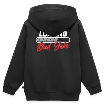 Papa Blague Papa Blagues Père - Sweat Premium à capuche zippé enfant bio - noir - Dos - AI Model Kid Male (0cm)