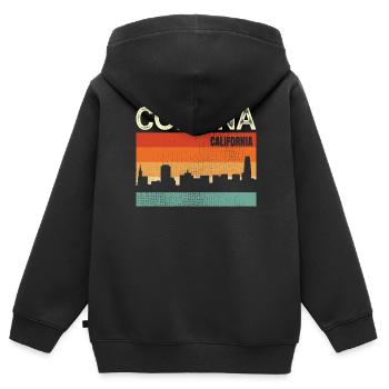 Corona - Kinder Premium Organic Zip Hoodie - Schwarz - Hinten - AI Model Kid Male (0cm)