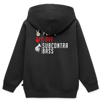 Subcontrabass Musical Instrument Flute - Kinder Premium Organic Zip Hoodie - Schwarz - Hinten - AI Model Kid Male (0cm)