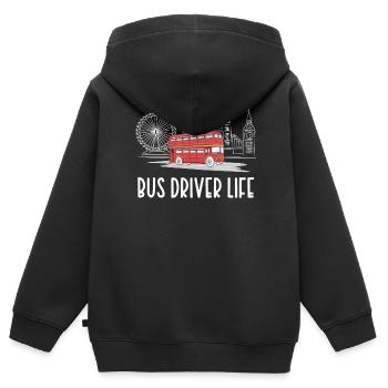 Life of a Bus Driver Bus Driving Bus Bus Driver - Kids Premium Organic Zip-up Hoodie - black - Back - AI Model Kid Male (0cm)