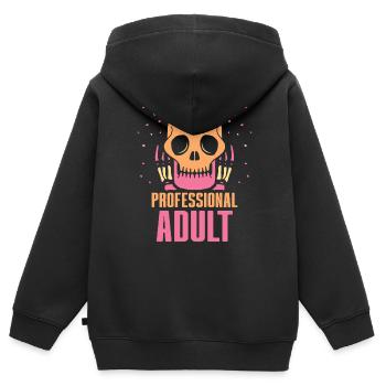 Professioneller Erwachsener Erwachsen Geburtstag - Kinder Premium Organic Zip Hoodie - Schwarz - Hinten - AI Model Kid Male (0cm)